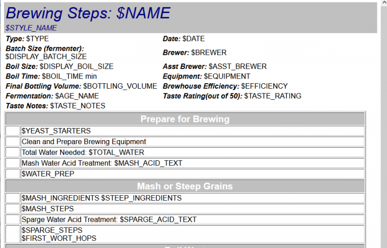 Creating custom reports in beersmith desktop