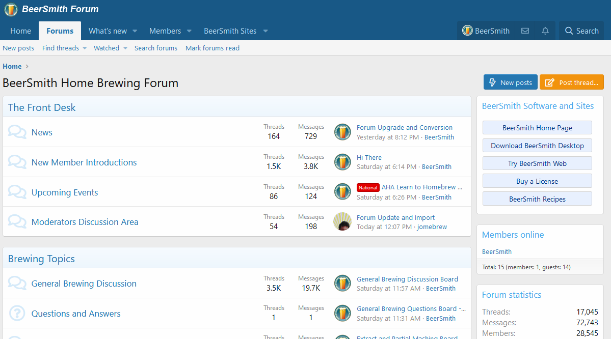 BeerSmith Forum Major Upgrade